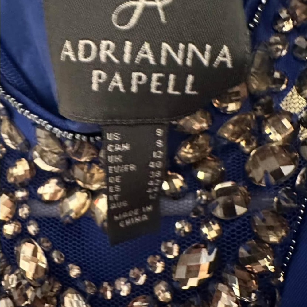 Adrianna Papell Royal Blue Gem-Embellished Gown